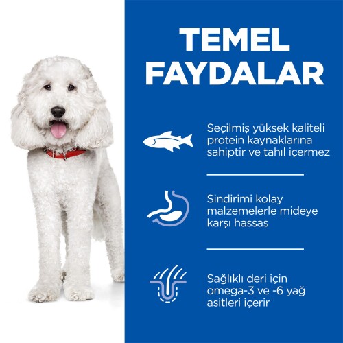 Hill's SCIENCE PLAN Hipoalerjenik Yetişkin Orta Irk Somonlu Köpek Maması 10 kg + 2 kg