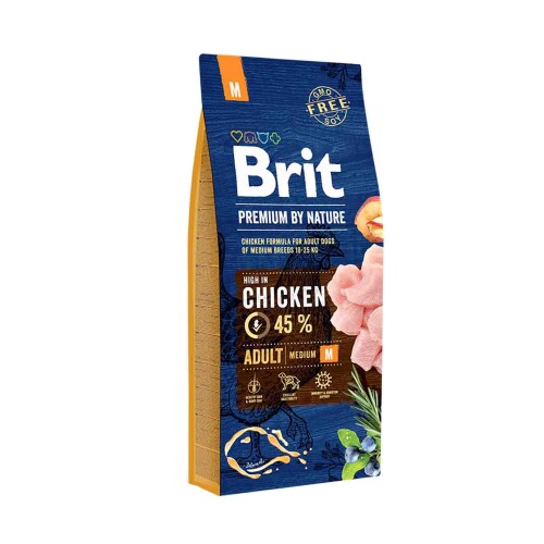 Brit Premium Nature Tavuklu Orta Irk Yetişkin Köpek Maması 15 kg