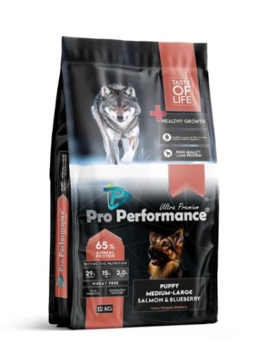 Pro Performance Ultra Premium Orta ve Büyük Irklar İçin Somonlu ve Yaban Mersinli Yavru Köpek Maması 12 Kg