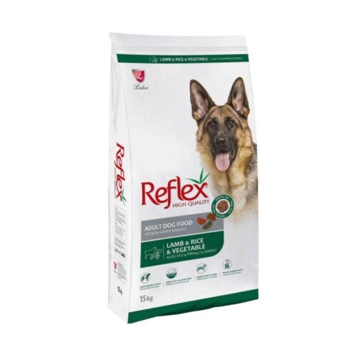 Reflex Kuzu Etli Pirinçli ve Sebzeli Yetişkin Köpek Maması 15 Kg