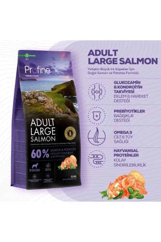 Profine Glutensiz Somonlu Büyük Irk Yetişkin Köpek Maması 12 kg
