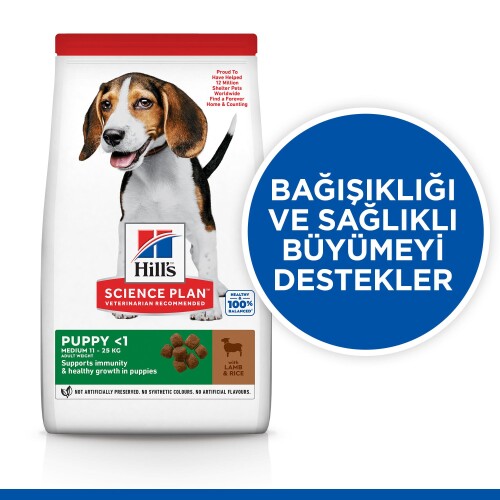 Hill's SCIENCE PLAN Orta Irk Kuzulu ve Pirinçli Yavru Köpek Maması 12 kg + 2 kg