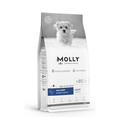 Molly Düşük Tahıllı Hypoallergenic Somonlu Küçük Irk Kısırlaştırılmış Yetişkin Köpek Maması 8 Kg