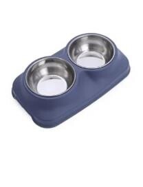 Demirhan Kediler İçin İkili Çelik Mama Kabı 26 cm